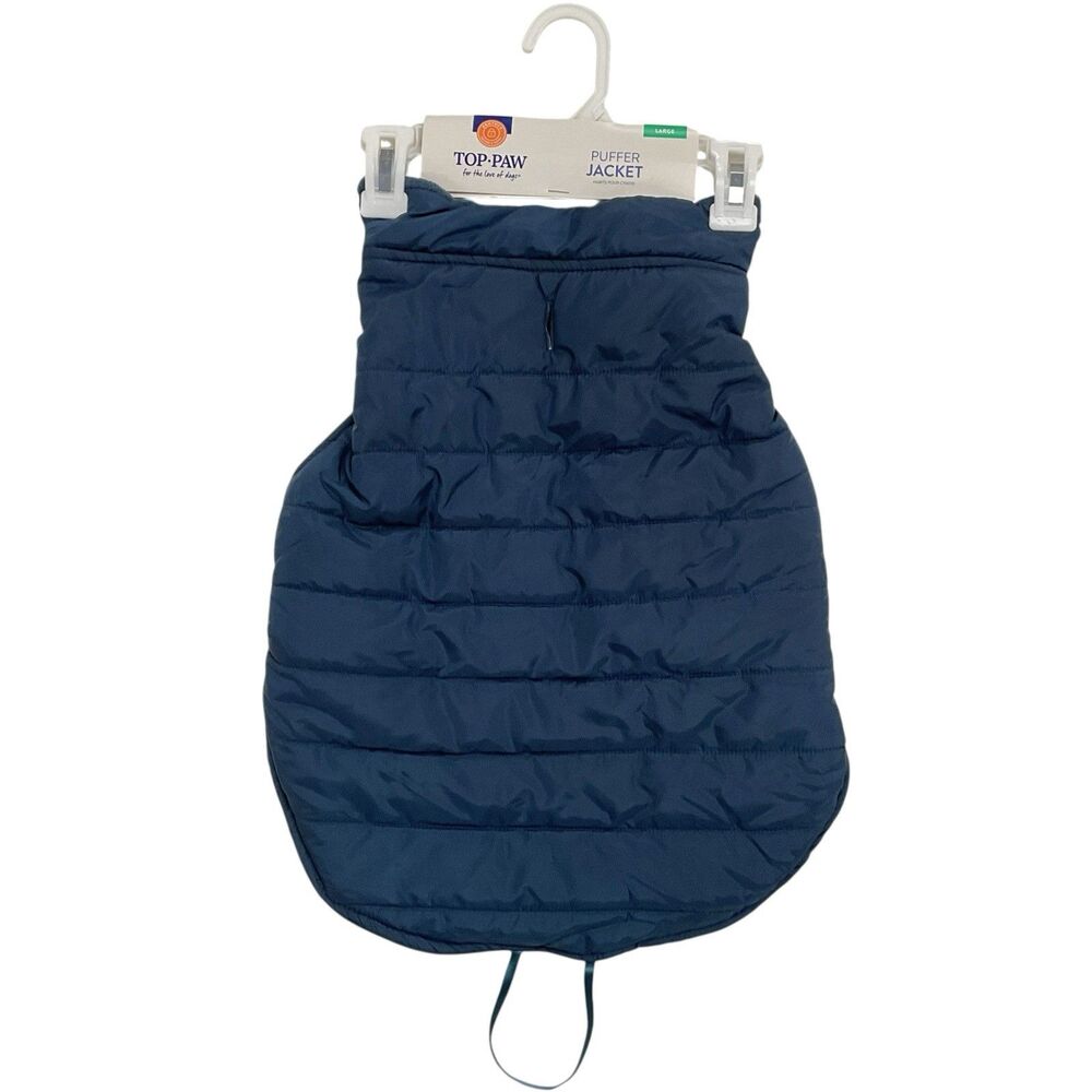 Top Paw Size‎ L (17.5” / 29”) Blue Reversible Dog Puffer Jacket Warm Winter NWT